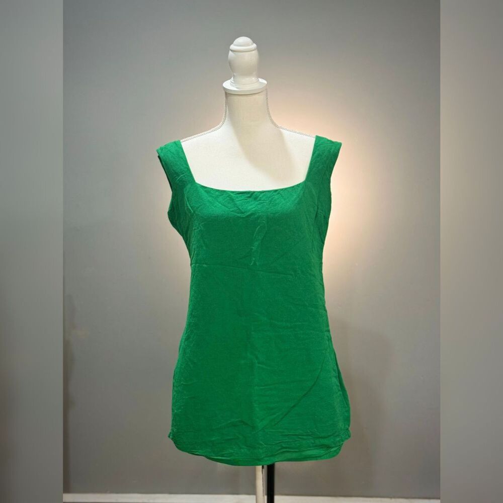 Green French Connection Linen Blend Mini Dress Size 12 EUC